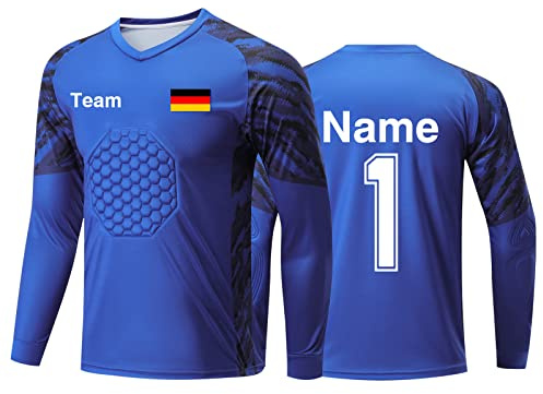 LAIFU Personalisiertes Torwarttrikot Set Kinder Herren Mit Name Nummer | Torwarttrikot Set Für Kinder Herren Mit Namen Nummer Ideal Für Fußball Training Spiele Teams Und Torhüter