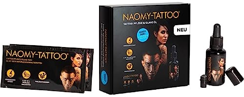 NAOMY-TATTOO - Cuidado del tatuaje para tatuajes mate descoloridos, brillo nuevo e intensidad de color radiante I 100% ingredientes naturales I vegano I sin experimentos con animales (SET 2): 1 x