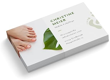 Visitenkarten personalisieren | Mobile Fußpflege # 1 | 1-seitig | Querformat | Menge + Papier zur Auswahl | gestalten | hochwertig | 350 g Qualitätsdruck | Wellness | Praxis (250 Stück)