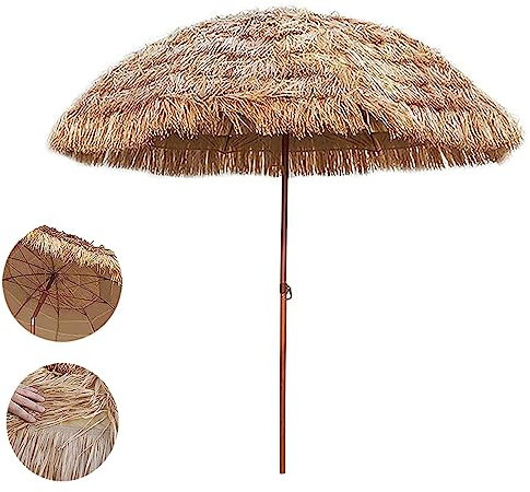 DJSDN Ombrellone Hawaiano Hula, Ombrellone Parasole in Paglia Naturale, Ombrellone Portatile in Paglia da Giardino for Prato da Tavolo Campeggio