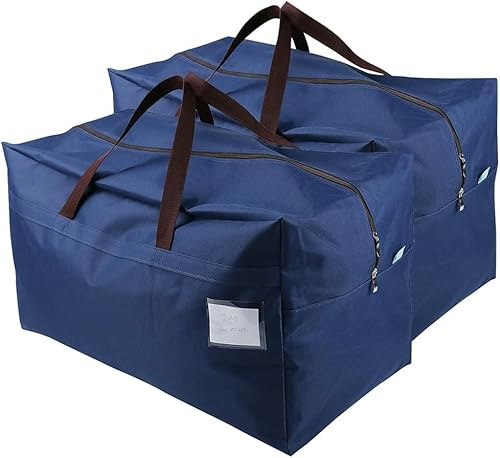 Paquete de 2 bolsas de viaje resistentes de 100 litros para ropa, vestidos de novia, dormitorio universitario, mudanza de casa, bolsas de transporte para ir a la escuela con cierre de cremallera y