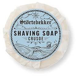 Störtebekker® Premium Rasierseife Crusoe 70g - Handgefertigte Seife für ergiebigen Rasierschaum - Perfekt für die Rasur mit Rasierhobel & Rasiermesser - Vegane Rasierseife Damen & Herren