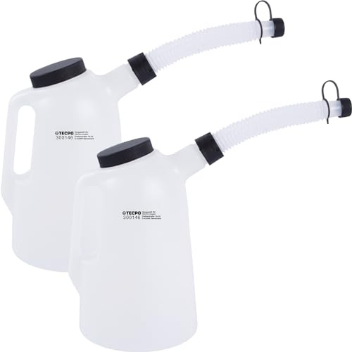 TECPO 2x Ölkanne, 2 Liter Füllkanne Messkanne Messbecher Ausgießer