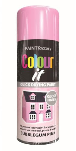 Inspired Essentials All Purpose Aerosol Spray Paint 400ml Quick Drying Spray, Fast Dry and Excellent Coverage for Metal, Wood, Plastic and More (Bubblegum Pink)