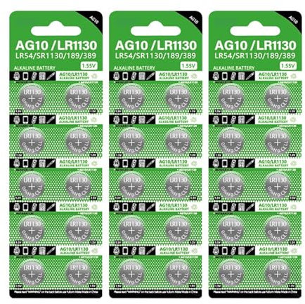 Pile bouton LR1130 AG10 1,55 V pour montre télécommande jouet calaculateur pratique LR54 SR1130 389 pièce LR1130