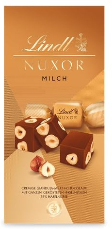 Lindt Schokolade | NUXOR Milch, 103g Beutel, Haselnuss, Geschenk