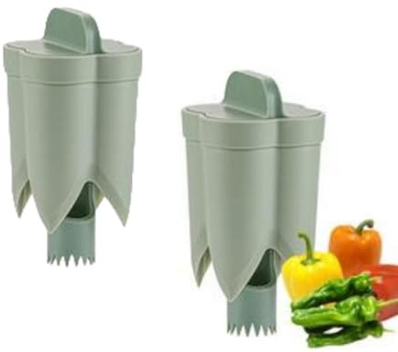 2 Stück Pfefferentkerner, 2-in-1-Entkerner Für Obstpaprika, Entkerner Für Chilischoten Und Chilischoten, ABS-Chili-Kernentferner, Pfefferkernentkerner, Pfeffer-Tomatenentkerner, Gemüseentkerner