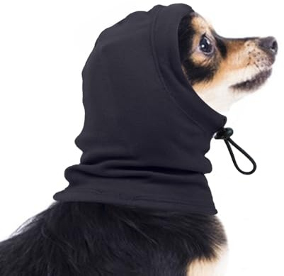 Weiche Hundeberuhigungskapuze, Ohrenschutz Hund, Angstlinderung Hundekopfhörer, Ohrenwickel gegen Hämatom und Feuerwerk,Grau,S