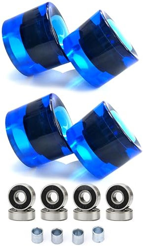HDKEAN 4er-Pack Räder mit Kugellagern und Abstandshaltern, Straßenrad für Skateboards, Longboards, Rollen, Skateboard-Räder-Set