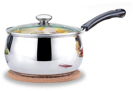 MOZUO Soßentopf aus Edelstahl, Mehrzweck-Saucentopf, klein, mit Deckel, Soßentopf, geeignet für Küche, Kochen im Freien