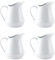 WestCH 4 Pezzi Mini Bricco Latte con Manico Mini Brocca per Latte in Ceramica 80ml Mini Lattiera Bricco Latte Porcellana per Succo,Caffè,Latte,Salsa,Casa,Cucina (Bianco)
