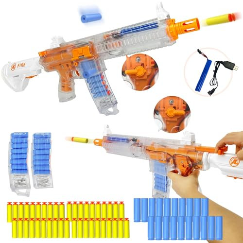 UNIKONIO Elektrische Schaumstoff Blaster Spielzeugpistole, Automatisches M416 Blaster Pistolenmagazin, 2 Modi, Automatischer & manueller Patronenauswurf, Spielzeug Toy Gun Gift fur Kinder – 013