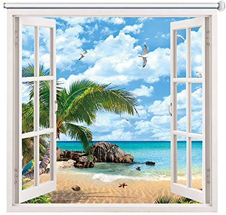 100 % Verdunkelungsrollo, Fenster, wasserdicht, UV-Schutz, für Küche, Büro, Badezimmer, 140 x 140 cm breit