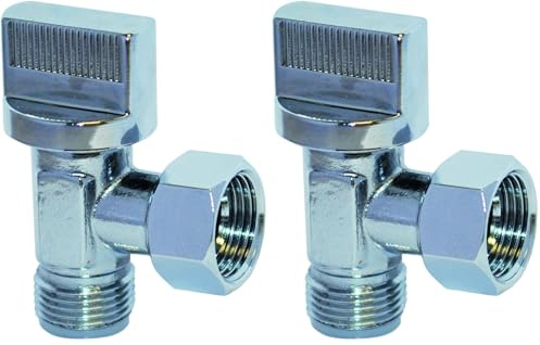 Boutté SPH12C Robinet de chasse 1/4 tour équerre mâle 12x17 Chrome (Lot de 2)