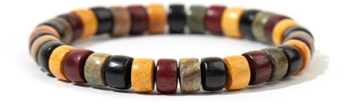 Lqdcyyat Friendship Bracelets Wooden Beaded Bracelet Bangle for Men and Women Elastic