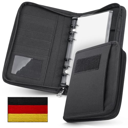 WYNEX Tactical Notebook Padfolio Ringbinder mit 80 Blatt, Notebook taktische Portfolio Binder mit Reißverschluss für taktische Ausrüstung und Organizer, Armee Militär nachfüllbar A5 6 Ringbinder