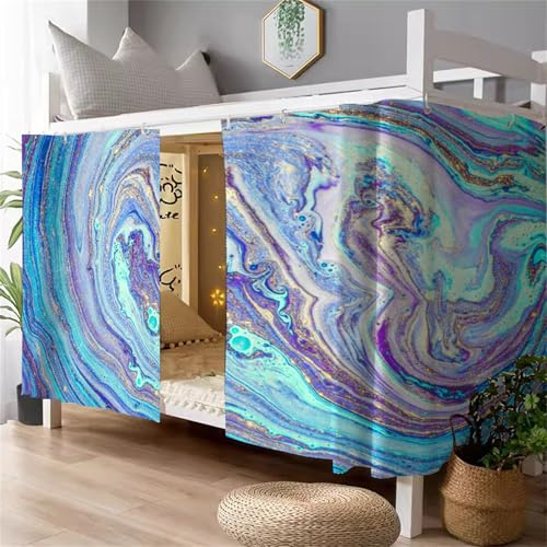 FANSU Etagenbett Vorhang, Marmor Stil Bettvorhang Hochbett Etagenbett Blackout Staubdicht Privatsphäre Bett Vorhang Vorhänge Moskitonetz für Schlafzimmer Kinderzimmer (Marmor,1.2x2m)
