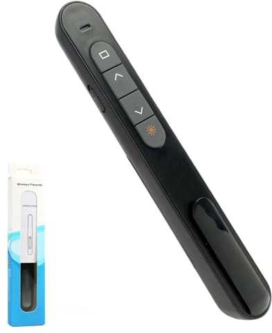 Wireless Presenter Remote with Red Laser Pointer, 328FT Range, 2.4GHz USB & Type-C Clicker for PowerPoint, Google Slides, Keynote - Features Hyperlink & Volume Control, Extensive Compatibility