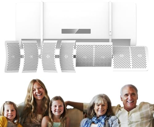 Déflecteur de climatisation - Panneau de ventilation réglable - Répartiteur d'air AC - Pas de - Couvercle de dérivation du système de flux d'air - Installation facile pour chambre à coucher