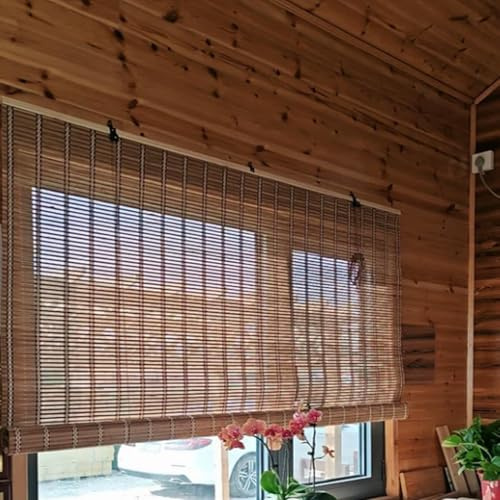 Naturale Tenda A Rullo In Bambù Per Esterno Tende Avvolgibili Traspiranti, Facile Da Installare 65% Di Oscuramento Privacy Tenda Bambu Per Portico Terrazza