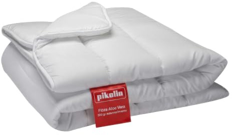 PIKOLIN - Piumino Una piazza e mezza in Fibra con Aloe Vera | Morbido e Confortevole, 300 g/m² | Autunno/Inverno, 180x220 cm | Lavabile in Lavatrice, Certificato OEKO-TEX | per Letto 100/105 cm