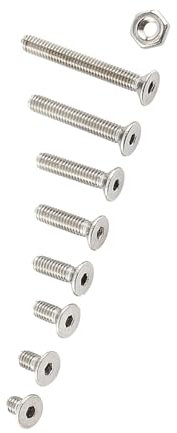300pcs M2.5 A2 Edelstahl -Sechskantschraubenschrauben Bolzen mit Sechskantmuttern Set Industrial Befestigungselemente Reparaturwerkzeugzubehör Accessoire (C: Flacher Kopf)