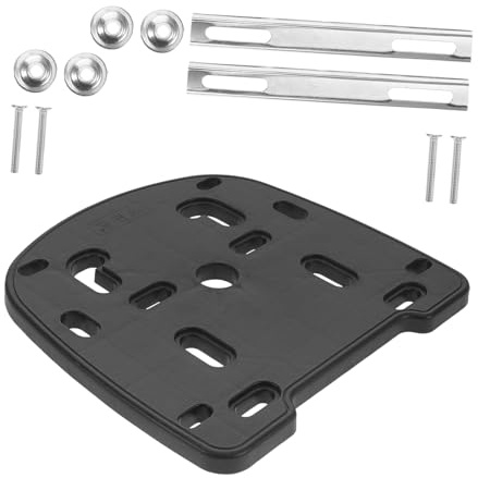 Base de Maletero para Motocicleta, Placa Engrosada, 1 Juego | Plástico E Hierro, Diseño de Tiras, Negro, con Tornillos y Fijaciones, para Baúl Trasero