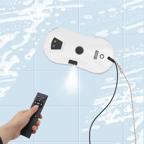 Fensterputzroboter mit Sprühfunktion, Automatischer Fensterroboter mit 3 Arten Intelligente Pfadplanung, 6 Reinigungstücher, Fensterreiniger Für Flachen WäNden, Flachem Glas, Fliesen