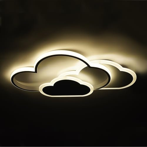 LED Deckenleuchte 42w Wolken Deckenlampe Kinderzimmer Dimmbar Lampe Decke Schlafzimmer Kinderzimmerlampe Kreative Wolkenlampe für Kinderzimmer, Wohnzimmer, Esszimmer(Weißes,Warmes, Neutrales Licht)