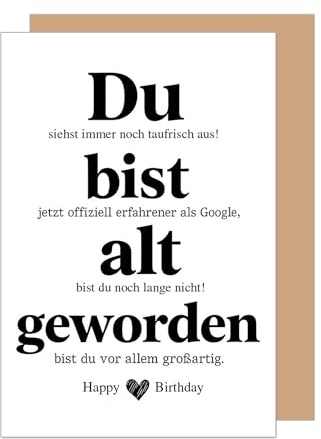 Edition Seidel Premium Geburtstagskarte mit Umschlag. Glückwunschkarte Grußkarte Karte Geburtstag Mann Frau Freund Freundin Spruch Humor lustig (G3808 SW025)