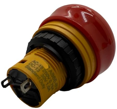 IndusTradCorp Interruptor de Parada de Emergencia AB6E-3BV01PRM, Interruptor de Parada de Emergencia, Interruptor pulsador de Parada de Emergencia
