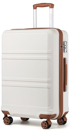 Kono Maletas de Viaje Grandes 23 Kilos, Maleta Extra Grande 85cm, Crema