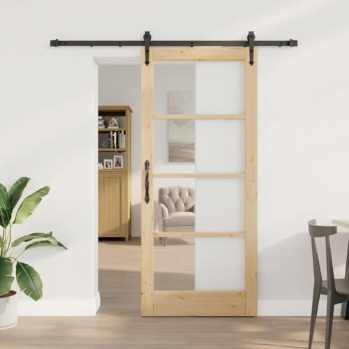 Klapptür Raumteiler Schiebetür,Schiebetür Braun 86 x 198,5 cm Holz und Metall,Zimmertür für Wohnzimmer,Büros,Kliniken
