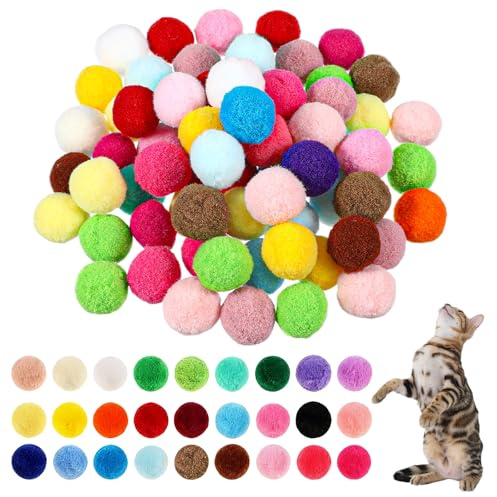 Larrel 100 Stück 2,5 cm Bunt Mini Pompons, Pompons zum Basteln Filzkugeln Bunt Bommel zum Basteln DIY Pompom Girlande Zubehör für Handwerk Herstellung für DIY Handwerk Girlanden Quasten Haarschmuck