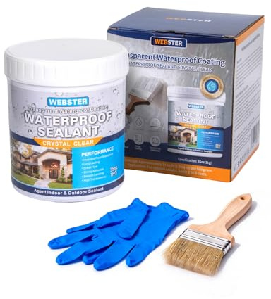 Transparent Waterproof Coating, WEBSTER 35 Oz Invisible Sealant,Transparent Leak Proof Coating for Roof, Wall, Bathroom, Window Sill, Indoor & Outdoor