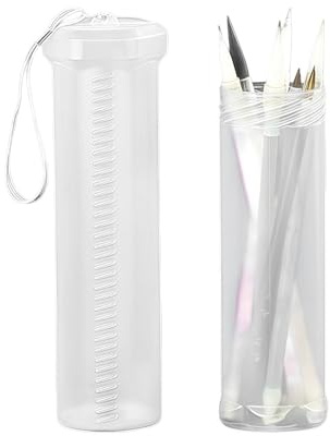 Förvaringslåda För Målarpensel - 80g Infällbar Transparent Cylindrisk Tub | Utdragbart Vattentätt Artistfodral | Bärbar Akvarellmarkör Penna Organizer, Hängande Rep Lanyard Travel Bärhållare