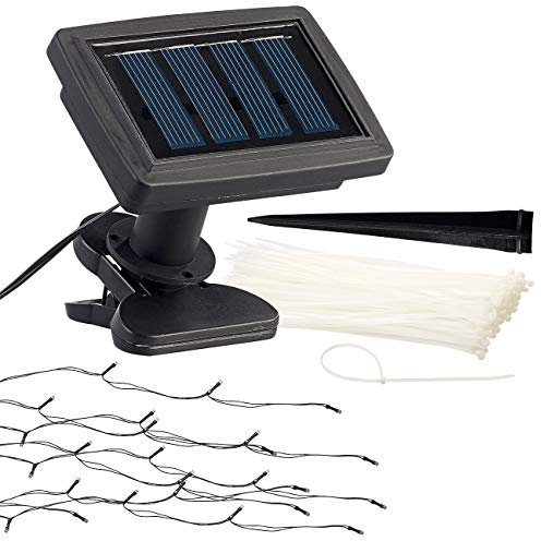 Luminea Sonnenschirmbeleuchtung: Solar-LED-Sonnenschirm-Lichterkette mit 8 Strängen und 72 LEDs, IP44 (Sonnenschirmbeleuchtung Solar, Beleuchtung Sonnenschirm, Außenbeleuchtung)