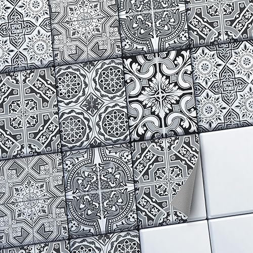 CREATISTO Mosaik-Fliesen Fliesenaufkleber Fliesenfolie - Klebefolie Aufkleber für Fliesen I Klebefliesen Deko Folien für Küche u. Bad/Badezimmer (20x25 cm I 24 -Teilig)