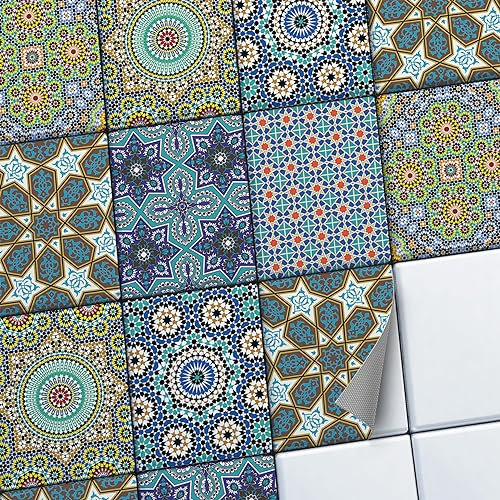 CREATISTO Klebefliesen Stickerfliesen Fliesenfolie - Klebefolie Aufkleber für Fliesen I Klebefliesen Deko Folie für Fliesen in Küche u. Bad/Badezimmer (15x20 cm I 24 -Teilig)