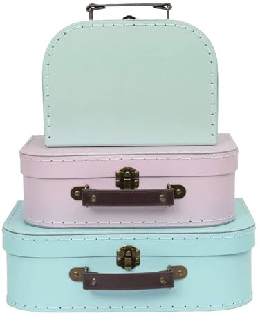 Jewelkeeper Cardboard Storage Boxes, Set of 3 – Nesting Decorative Storage Box for Birthday Wedding Nursery Office Decoration Displays Toys Photos Toy Box – Retro Pastel Design