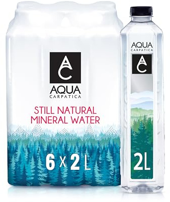 AQUA Carpatica 2L x 6 Pure Natural Still Mineral Water - 6-Pack Bottled Water, Virtually Nitrate Free, Low Sodium, Naturally Alkaline, Natural Electrolytes, Premium Multipack 100% Recyclable | Pure from source, Naturally Low in Sodium, Rich in Electrolytes, High in Calcium & Magnesium, Ideal for Baby Food Preparation