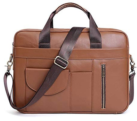 Herren Laptoptasche Arbeitstasche Handtasche, Mens 15.6inch Laptop Portfolio beiläufige Art und Weise Crossbody Schulter-Beutel-echtes Leder-Handtaschen-Kurier-Beutel-Geschäfts-Aktenkoffer Laptop Busi