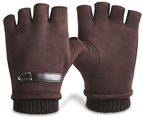 Fingerlose Handschuhe Für Frauen,1 Paar Mode Unisex Gestrickte Halbfingerhandschuhe Frauen Fingerlose Handschuhe Winterhandschuhe Zum Schreiben Spielen Computer,Braun,Einheitsgröße