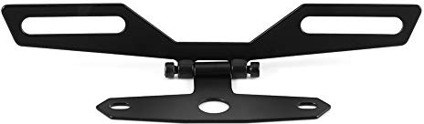 Motorrad-Rückleuchtenhalter Motorrad-Kennzeichenhalter Klappbarer Kennzeichen-Rückleuchtenhalter, Heckhalter - für Motorräder und ATVs (Schwarz)