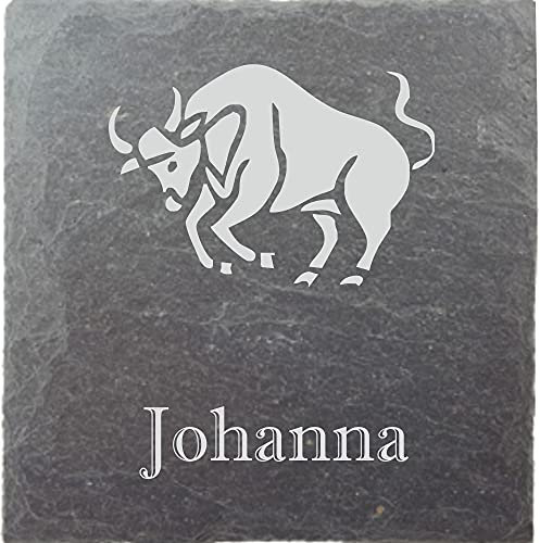 laser-diele Untersetzer Personalisiert – Glasuntersetzer mit Name Graviert – Schieferuntersetzer als Geburtstagsgeschenk – Schieferplatte 10 x 10 cm (Sternzeichen)