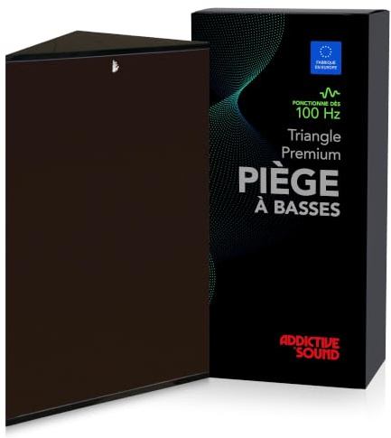 Addictive Sound Bass Trap d'Angle Premium 100 cm, Chocolat | Piège à basses autoportant et empilable, laine acoustique haute densité, tissu 275 g/m², fabriqué en UE, garantie 3 ans