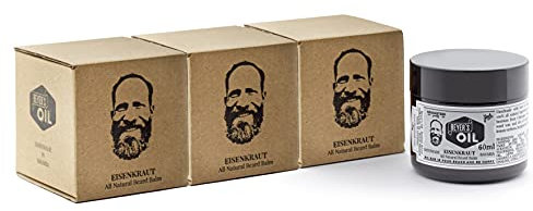 Beyer's Oil Beard Balm Eisenkraut 60ml 3er Pack - Bartpflege Balsam - Handgemacht in Bayern - 100% natürlich - Macht den Bart weich und glatt