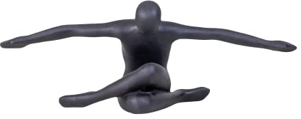 IDYL Moderne Skulptur Figur Sandsteinguss Flying Man | wetterfest | Farbe schwarz | Masse 53x19x20 cm | Dekorationfigur für jeden Wohnbereich, Balkon und Garten