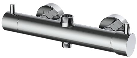 Einhebelmischer für Duscharmatur TOR/VER, runde Form, aus Messing und glänzendem Chrom-Finish, mit integriertem Umsteller und einfachem Handgriff