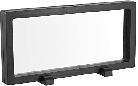 MECCANIXITY Floating Frame Display Holder Stand 3D Jewelry Display Box with Base 9.06 x 4.33 x 0.79 inch Black